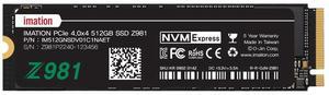 Imation 512GB NVMe M.2 PCIe Gen 4x4 2280 Internal Solid State Drive Z981, Up to 7,200MB/s, Compatible with Laptop and PC Desktops