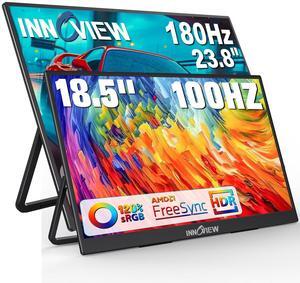 2K 180Hz Portable Gaming Monitor, 23.8" 2560x1440 QHD Fast IPS 115% sRGB Portable Monitor w/180deg Adjustable Stand Type-C HDMI Eye Care External Second Screen for Laptop Phone PS4 PS5 Switch Xbox PC