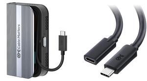 #1 Cable Matters 40Gbps Foldable USB4 M.2 NVME SSD Enclosure with Active Cooling #2 1.6ft USB 4 Extension Cable, Supports Up to 8K@60Hz / 4K@240Hz Video, 240W Charging, 40Gbps Data Transfer