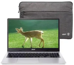 acer Chromebook 315 Laptop, 15.6" HD Laptop, Intel Pentium N6000, 4-Core, 4GB LPDDR4X, 128GB eMMC, Webcam, WiFi 6, Chrome OS, Protective Sleeve, Silver, TWE 64GB Micro SD Card acer Chromebook 315 Laptop, 15.6" HD Laptop, Intel Pentium N6000, 4-Core, 4GB LPDDR4X, 128GB eMMC, Webcam, WiFi 6, Chrome OS, Protective Sleeve, Silver, TWE 64GB Micro SD Card