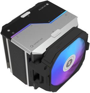 ALSEYE Infinity i600 CPU Cooler, Hidden Fan Dual Tower CPU Cooler with Special Koala Fan 120mm ARGB Suitable for Intel LGA1700 & AMD AM5/AM4 (Black)