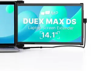 Portable Monitor - [2025 Upgrade] Mobile Pixels Duex Max DS 14.1'' Laptop Screen Extender, USB C/HDMI Plug and Play, 1080P Monitor for 14''-17 '' Laptops, Compatible with Mac/Windows/Android/Switch
