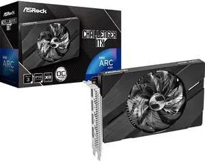 ASRock Intel ARC A380 Challenger ITX 6GB OC GDDR6 96-bit DisplayPort HDMI 0dB Silent Cooling 2250 MHz 7680 x 4320 PCI Express4.0 Graphics Card 500W