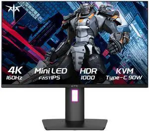 KTC 27 Inch 4K Gaming Monitor, Mini LED Monitor, Fast IPS, HDR1000, Built-in Speakers, HDMI2.1, DP1.4, Type-C 90W, 160Hz/144Hz Computer Monitor, Vesa Wall Mount PC Monitor