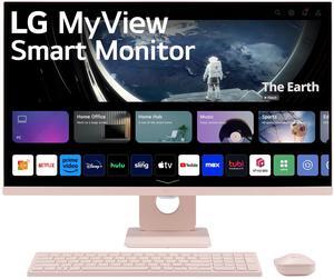 LG 27SR5BF-P 27-inch FHD (1920x1080) MyView Smart Monitor with Streaming TV, webOS, Wireless Keyboard, Mouse, HDR10, IPS Display, webOS, Speaker, ThinQ App, Remote Control, Pink