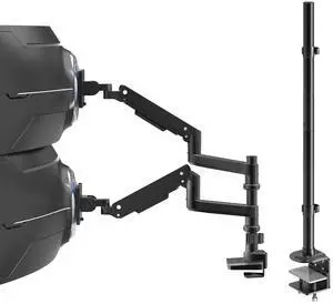 Bundle: 17-49 inch Heavy Duty Dual Monitor Arm and 31.5 inch Pole(with Iron Base)