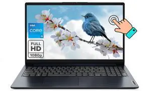 Lenovo Ideapad 1i, 15.6" FHD Touchscreen Laptop, 12th Gen Intel Core i5-1235U 10-core Processor, 8GB RAM, 512GB SSD, Intel Iris Xe Graphics, Wi-Fi 6, Windows 11 S, Abyss Blue, EAT Mouse Accessories