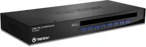 TRENDnet 16-Port Rack Mount USB KVM Switch, VGA and USB Connection, Supports USB and PS/2, Auto-Scan, Device Monitoring, Audible Feedback, Plug and Play, Hot Pluggable, Rack Mountable, Black, TK-1603R TRENDnet 16-Port Rack Mount USB KVM Switch, VGA and USB Connection, Supports USB and PS/2, Auto-Scan, Device Monitoring, Audible Feedback, Plug and Play, Hot Pluggable, Rack Mountable, Black, TK-1603R