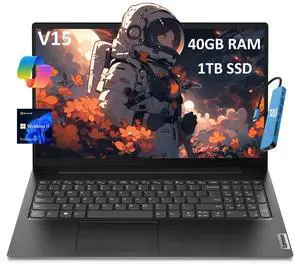 Lenovo V15 Gen 4 (15.6" FHD Anti-Glare, 13th Intel Core i5-13420H (Beat i7-1255U), 40GB RAM, 1TB SSD) for Business, Home, Military Grade, Ethernet, IST Hub, Win 11 Pro w/AI Copilot, Black