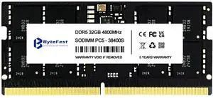 ByteFest DDR5 RAM 32GB 4800MHz PC5-38400 CL40 1.1V SODIMM 262-Pin Laptop/Notebook RAM Memory Modules