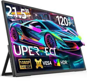 UPERFECT 21.5 120HZ Portable Monitor w/Kickstand & VESA, Large Portable Gaming Monitor with HDMI Type C, External Dispaly for Laptops, Steamdeck, MacBook, Phones, Mini PC UPERFECT 21.5 120HZ Portable Monitor w/Kickstand & VESA, Large Portable Gaming Monitor with HDMI Type C, External Dispaly for Laptops, Steamdeck, MacBook, Phones, Mini PC
