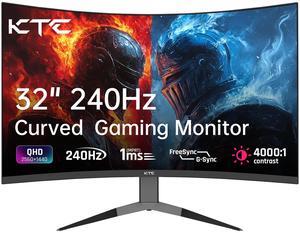 KTC 32 Inch 240Hz Curved Gaming Monitor, 2K 1440P Computer PC Monitor with 1000R 1ms Frameless, Adaptive Sync,122% sRGB, HDMI, DisplayPort, Tilt Adjustable, H32S25E