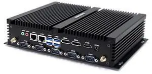 BASOARO Industrial Mini PC, Mini Desktop PC Win 11 Pro, Fanless PC i7 8550U, 32GB DDR4 RAM 512GB SSD, 2 RJ45 LAN, DP EDP HD Triple Displays, 6 RS232 COM, Dual Band WiFi, BT
