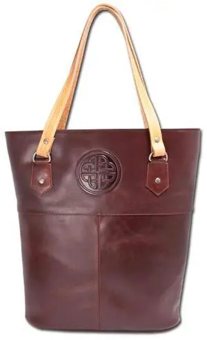 Biddy Murphy, Women's Italian Leather Professional Briefcase, Tote Bag, Handbag for Laptop & Work, Interior Zippered Pocket, Shoulder Straps, Brown