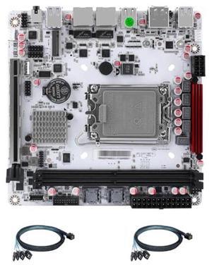 Q670 Pro 8-Bay Mini-ITX NAS Motherboard: LGA1700 for 12th/13th/14th Gen Intel CPUs, 8 SATA 3.0, 3 M.2 NVMe, 2.5G vPro NIC, Dual DDR5 Slots, USB3.2, Dual 4K@60Hz Display (Q670+ 2X SFF-8643)