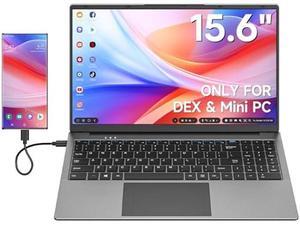 15.6 inch Lapdock for Samsung DeX and Mac Mini, Lap Experience for Samsung Phone and Mini PC, Portable Monitor with Keyboard Compatible with Samsung S24/23, Z Fold 6/5, Note 20/10, Steam Deck - Grey