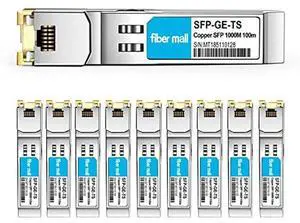 SFP to RJ45 for HPE Aruba J8177D Procurve J8177C J8177A J8177B 1000BASE-T Mini-GBIC SFP Copper RJ-45 100m Transceiver Module Pack of 10