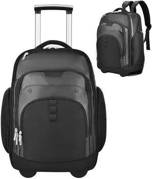 Heliar Rolling Laptop Bag with Wheels, Adjustable 13-17.3 Inch Computer Travel Backpack for Men & Women, Wheeled Work Bag, Carry-on Luggage