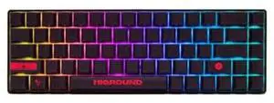 Higround Basecamp 65% Mechanical USB Wired Gaming Keyboards, Programable RGB, Transparent/Translucent, Hot-Swappable, Deep Thock Creamy Sounding PC Keyboard (LAVAROCK - White Flame Switch)