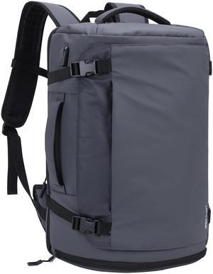 HOMIEE Travel Backpack 40L TSA Friendly Flight Approved Carry-on Luggage, Waterproof Business Computer Backpack Fits 17.3 Inch Laptop, Extra Large Weekender Bag with Shoe Compartment, Grey
