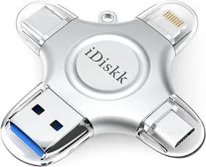 iDiskk App-le MFI Certified 512GB,Flash Drive for iPhone Photo Stick,for iPhone 15 and 16,Flash Drive for Photos and Videos,iPhone USB Storage,Photo Stick, for iPad Android Samsung (4 in 1)