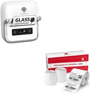 Phomemo M250 3 Inch Label Maker, Label Maker Machine with Tape, Barcode Label Printer with 690 pcs 1.57'' x 1.18'' Thermal Labels