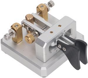 CW Key, Good Workmanship Easy Tapping Automatic Morse Code Key Carbon Fiber Paddles Silver Contact for Training (Silver)