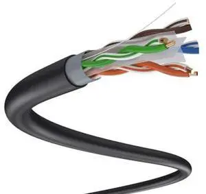 Dripstone 1000ft CAT6 UTP Double Jacket 23AWG Outdoor Direct Burial Ethernet Cable CMX Waterproof Wire (Black)