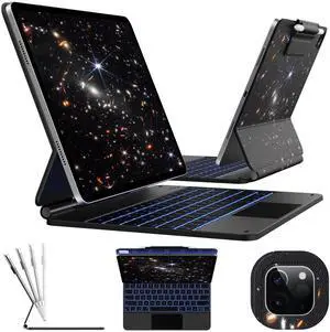 typecase Keyboard Case for iPad Air 11-inch (M3 2025 / M2 2024)& iPad Pro 11 inch (4th/3rd/2nd/1st Gen),Magic Keyboard for Air 5th/4th Gen,Multi-Touch Trackpad,11 Colors Backlight,James Webb Orange