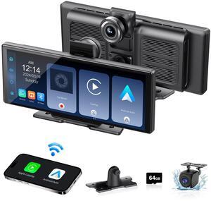 Wireless Carplay Screen for Car,10.26'' HD Portable Car Stereo Touch Screen with Carplay/Android Auto,1080P Backup Camera, Car Audio Receiver with Voice Control, WiFi Interconnection, Bluetooth,AUX/FM