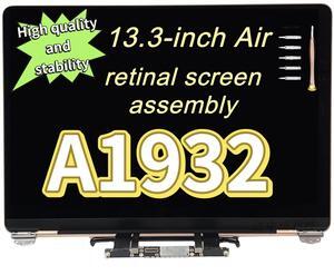 New A1932 LCD Full Assembly 2018 Year MacBook Air Retina 2560x1600 LCD Screen Display Assembly (Model:EMC 3184 MRE82 MREA2 MVFH2 MVFJ2) Silver/Grey/Gold (Silver)