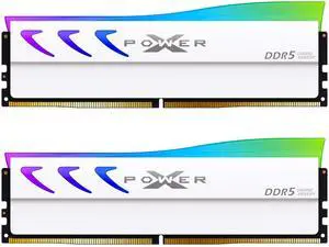 Silicon Power DDR5 32GB (2x16GB) Storm RGB 6000MT/s (PC5-48000) 288-pin CL36 1.35V UDIMM Desktop Memory Module RAM SP032GXLWU60CFDL White