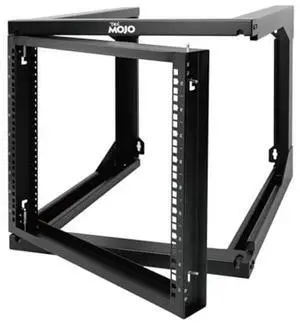 Tecmojo 9U Rack Wall Mount with Swing Gate, 9U Server Rack for 19inch Computer/AV/Data/IT/Media Equipment, Open Frame Server Rack with 24inch Depth, Square&Tapped Holes