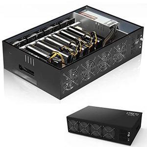 VTRETU Mining Rig System,Complete ETC Crypto Miner with Windows10,Including 8GPU Mining Motherboard,2000W Power Supply(110V-264V),CPU,SSD,4G RAM,PSU Computer Case Mining Machine(Without GPU