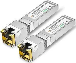 1.25/2.5/5/10G-T SFP+ to RJ-45 Transceiver, 10G Copper SFP+ CAT6a Module, Auto-Negotiation, Up to 30m, for Cisco SFP-10G-T-S, Ubiquiti UniFi UF-RJ45-10G, Meraki, TP-Link, Mikrotik, Netgear and More