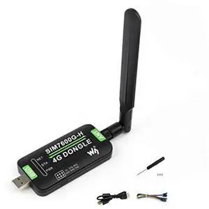 SIM7600G-H 4G DONGLE for GNSS Positioning Global Band Support with Antenna Industrial Grade 4G Communication Network 150Mbps Supports Windows/Linux/Android Raspberry Pi PC Laptop IoT etc @XYGStudy