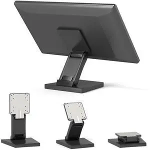 Adjustable Metal Folding Monitor Bracket for Touch Screen Desk Mount with VESA Hole 75x75mm&100x100mm All in One PC Stand (Black)
