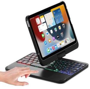 Keyboard case for iPad Mini 7 A17 Pro/Mini 6 Rotating,Touchpad Keyboard Case for iPad Mini 7th/6th Generation 8.3-inch with Trackpad Backlight Rotatable, Black