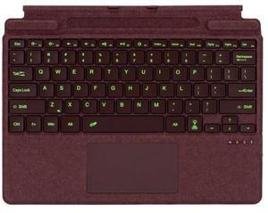 Zoof Type Cover for Microsoft Surface Pro 11 / Pro 10 / Pro 9 / Pro 8 / Pro X, 13 inch, Portable Slim Bluetooch Keyboard with Touchpad, Pen Holder (Burgundy with Backlit)