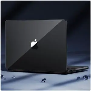 Soonjet for MacBook Pro 14 inch Case 2024-2021 M4 M3 M2 M1 Pro/Max [100% Clear, Refined Black] Protective Hard Shell Case Laptop Cover - Crystal Black