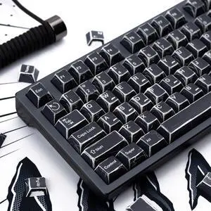 Sumgsn 151 Keys Retro Keycaps PBT Dye Sub Cherry Profile Black Manga Keycaps Set Compatible with 60% 65% 75% 95% Mechanical Keyboard Cherry Mx Switches