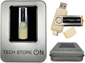 Computer IT Repair - Windows Antivirus Hard Drive Data File Recovery Password Reset Tools Utilities Drivers Live Bootable Boot USB Flash Thumb Drive + Tin Case