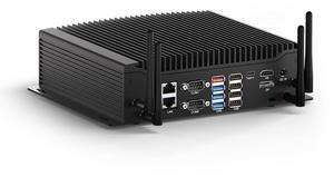 WEIDIAN PC Industrial, Fanless Mini PC Win 11 Pro Core i7-10610U 8GB RAM 256GB SSD, Small Desktop Computers 6 x COM RS232/422/485, GPIO, 4K 3xDisplay(HD+DP+Type-C), 2Lan, 8USB, WiFi&BT Auto Power On
