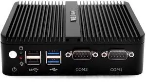WEIDIAN Fanless Mini PC, Industrial PC, Mini Computer N100(up to 3.4GHz), 4K HD+VGA Dual Dispaly Output, 2Gigabit Ethernet, 4USB, 2RS232 COM, Win11, WiFi, BT(8GB RAM 256GB SSD)