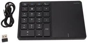 Yosoo Numeric Keypad Touchpad 2 in 1 Wireless Slim Number pad, 22 Keys Bluetooth 4.2 2.4G Type C Charging Number Pad, Portable Financial Accounting Keyboard for Laptop PC Desktop (Black)