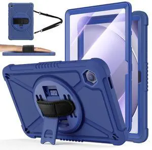 ZtotopCases for Samsung Galaxy Tab A9+ / A9 Plus 11'' 2023 (SM-X210/X216/X218), Shockproof Hard Duty Case with Screen Protector+360 Rotating Hand Strap&Stand+Shoulder Strap for Tab A9+ Tablet, Blue