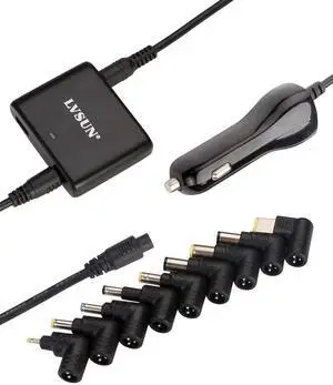 LVSUN Ultra Small 90w Laptop Car Charger Power Adapter Cigarette Lighter Power Supply with USB Port 5v 2.4a Compatible for Asus Hp compaq IBM Gateway Toshiba Lenovo Samsung Ultrabook and More