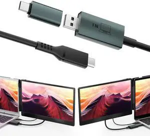 Teamgee USB Data to Video Conversion Hub, HD Video Transfer Cable for Laptops with One Or No HDMI Port, Supports M1/M2/M3 MacBook Air/Pro and Windows-based Devices, Driver Installation Required