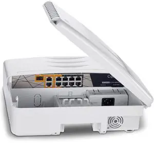 Cqenpr Outdoor Poe Switch with 8 Port Poe+2G Uplink+1SFP Slot, IEEE802.3af/at/bt, All-in-One Box, 60W PoE++, 120W High Power Output, Play & Plug, Fan-Less Unmanaged, AI Watchdog.