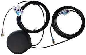 Maswell 2 Combo GPS and 4G LTE Combination Antenna 700-2700MHz Adhesive and Magnet Mount SMA Male Dual Antenna